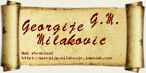 Georgije Milaković vizit kartica